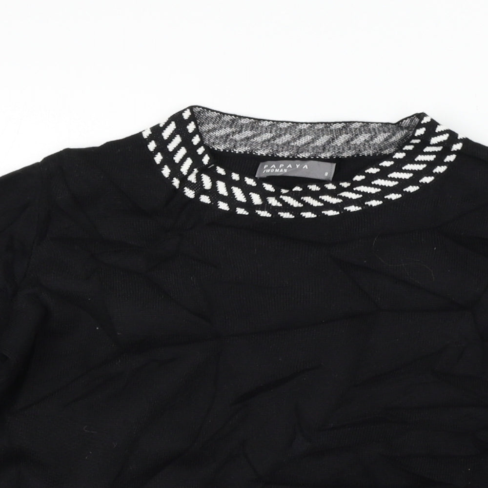 Womens UK Size 8 Papaya Black Pullover Jumper