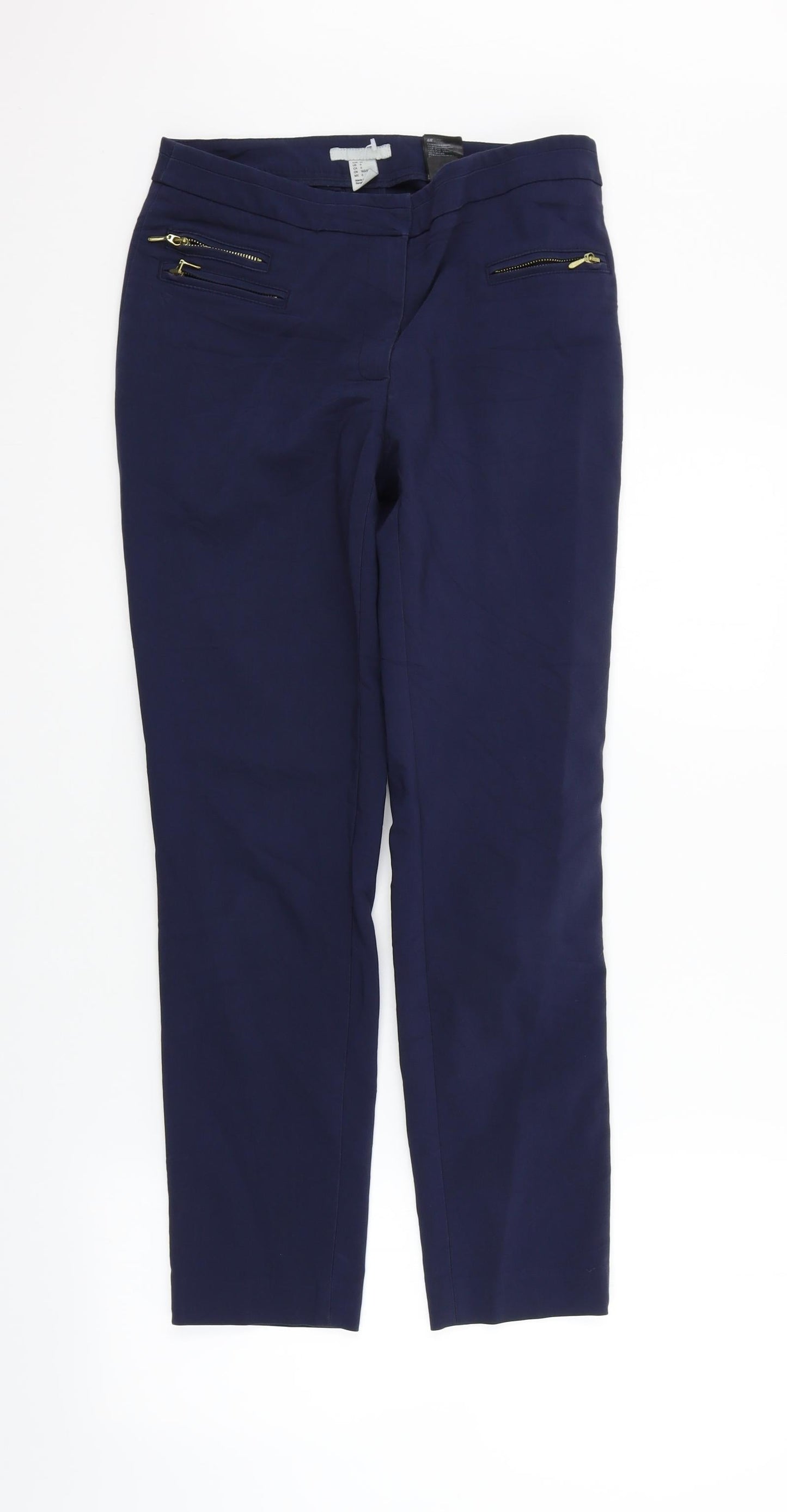 Womens UK Size 8 H&M Regular Fit  Blue Trousers