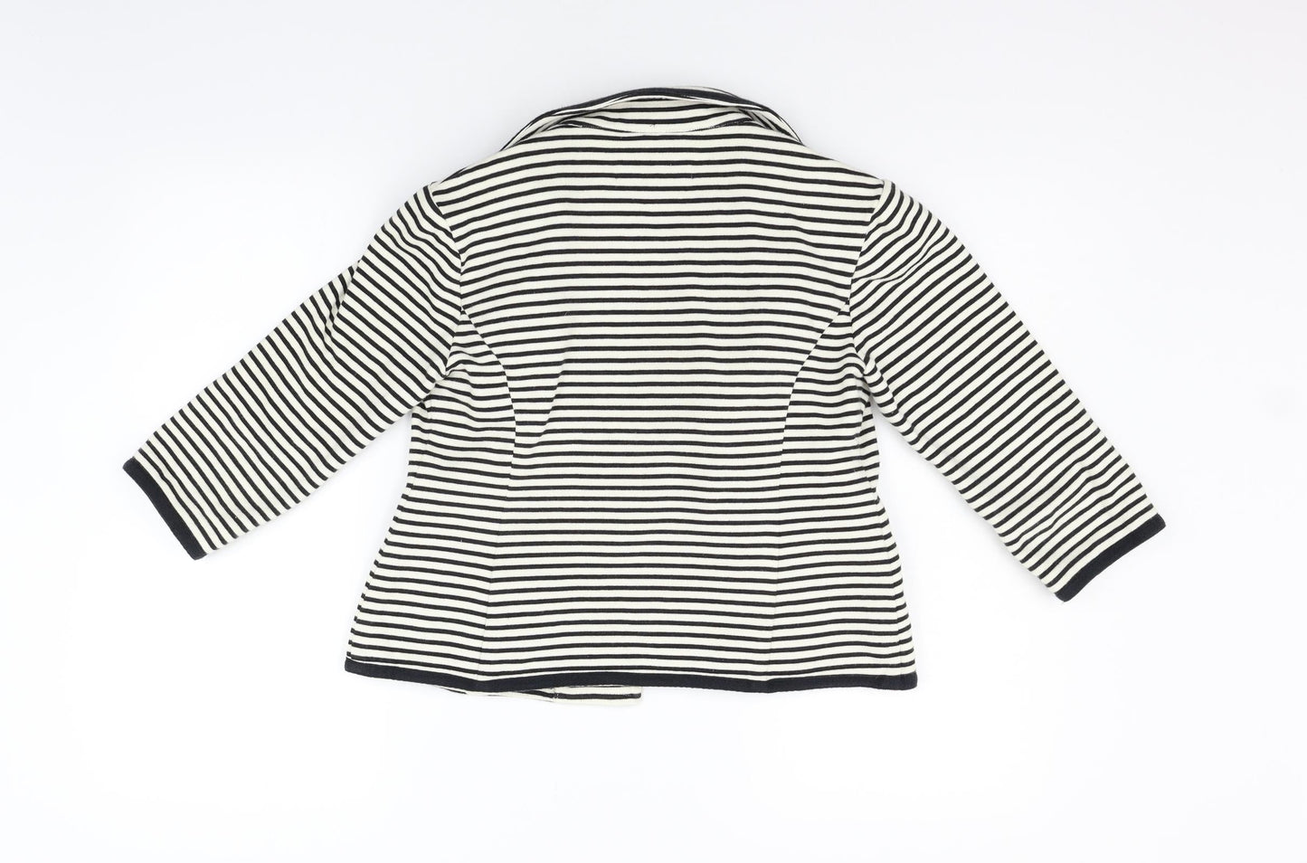 John Lewis Womens White Striped  Cardigan Jumper Size 8