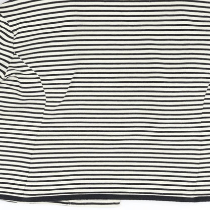 John Lewis Womens White Striped  Cardigan Jumper Size 8