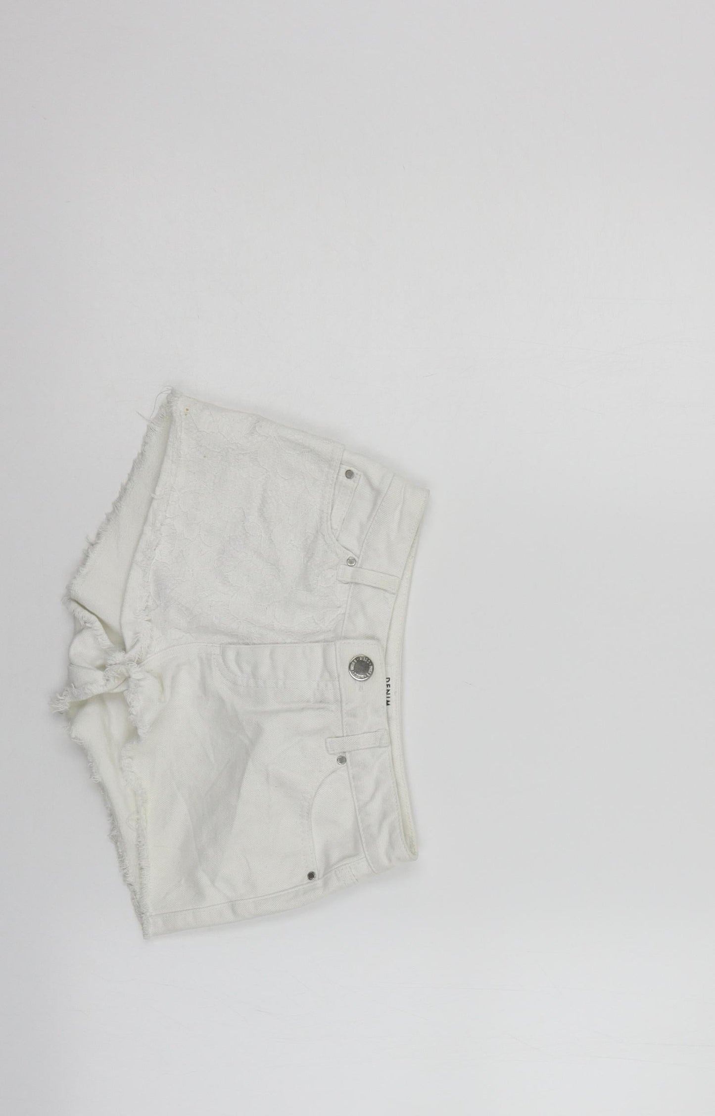 Miss Selfridge Womens White   Cut-Off Shorts Size 4