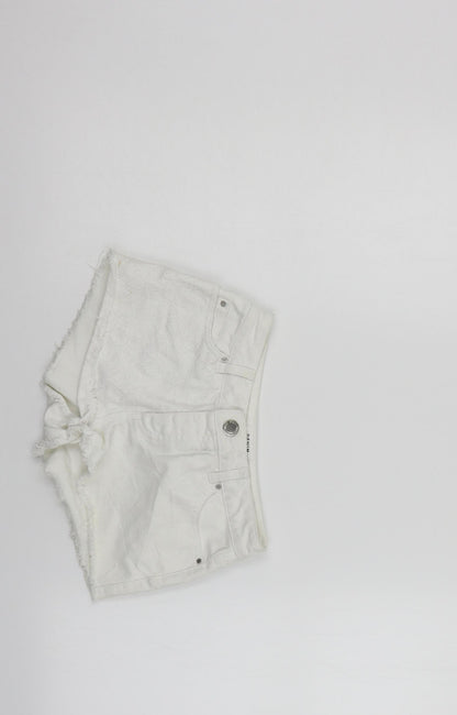 Miss Selfridge Womens White   Cut-Off Shorts Size 4