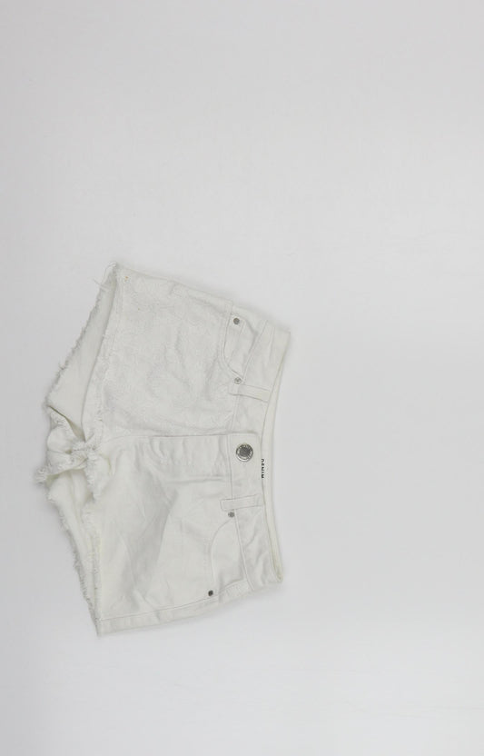 Miss Selfridge Womens White   Cut-Off Shorts Size 4
