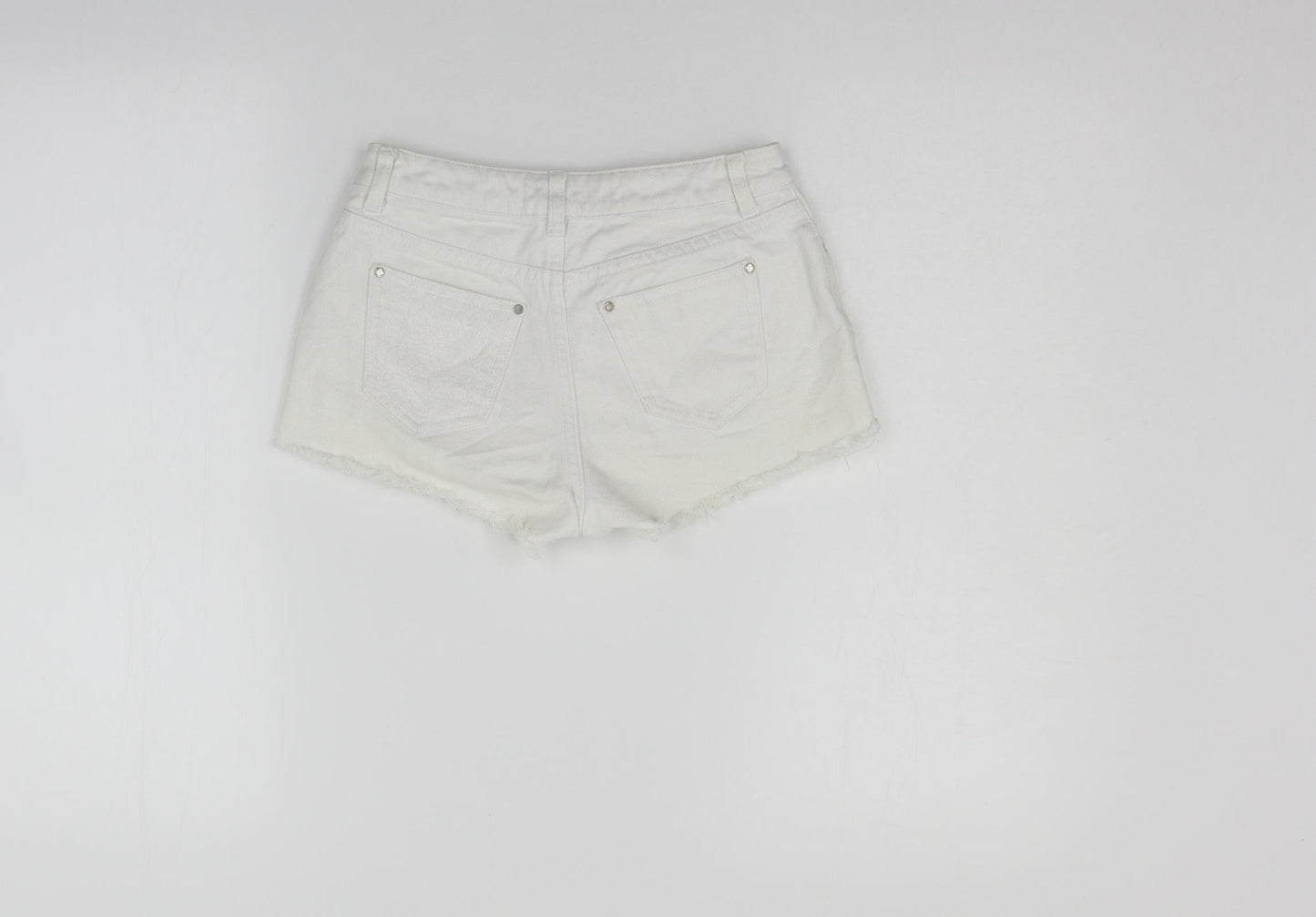 Miss Selfridge Womens White   Cut-Off Shorts Size 4