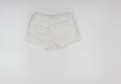 Miss Selfridge Womens White   Cut-Off Shorts Size 4