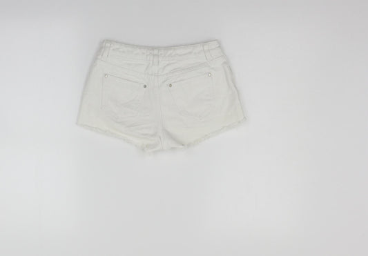 Miss Selfridge Womens White   Cut-Off Shorts Size 4