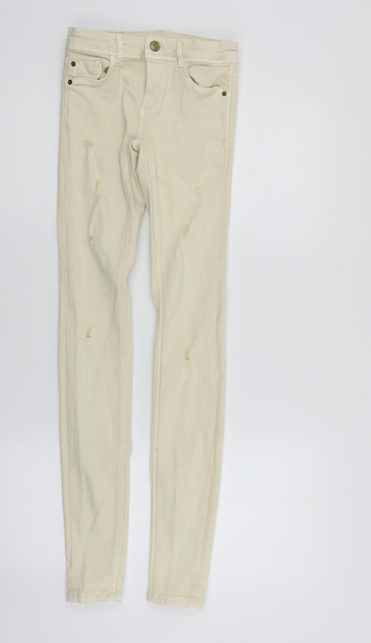 Womens UK Size 6 Zara Regular Fit  Beige Trousers