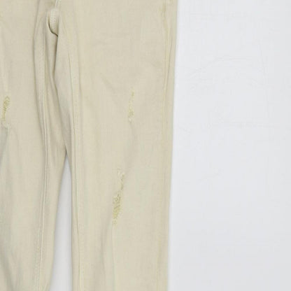 Womens UK Size 6 Zara Regular Fit  Beige Trousers