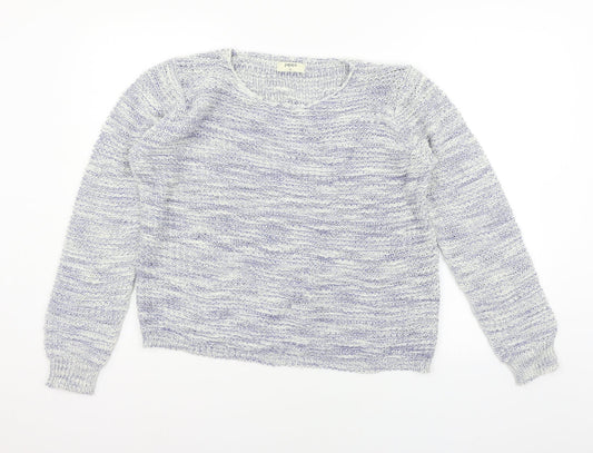Womens UK Size M Papaya Blue Pullover Jumper