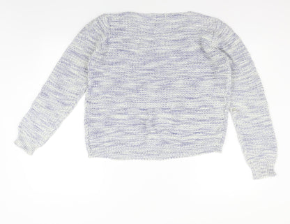 Womens UK Size M Papaya Blue Pullover Jumper