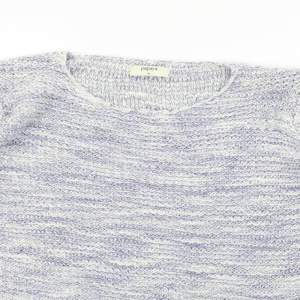 Womens UK Size M Papaya Blue Pullover Jumper