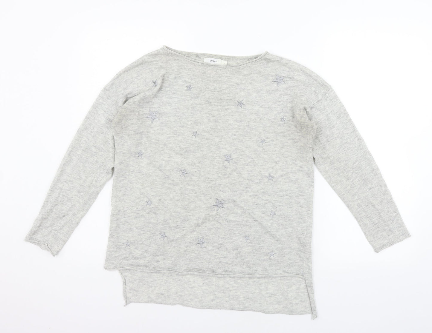 John Lewis Womens Grey   Henley Jumper Size S  - washable marks