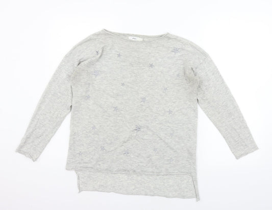 John Lewis Womens Grey   Henley Jumper Size S  - washable marks