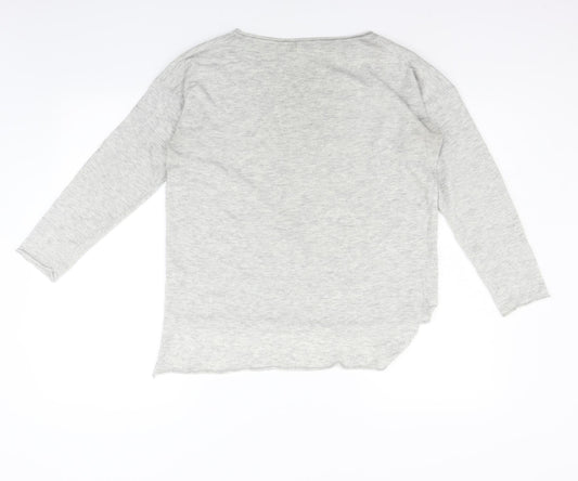 John Lewis Womens Grey   Henley Jumper Size S  - washable marks