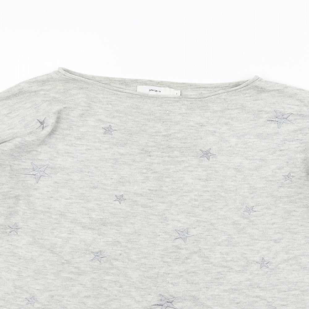 John Lewis Womens Grey   Henley Jumper Size S  - washable marks