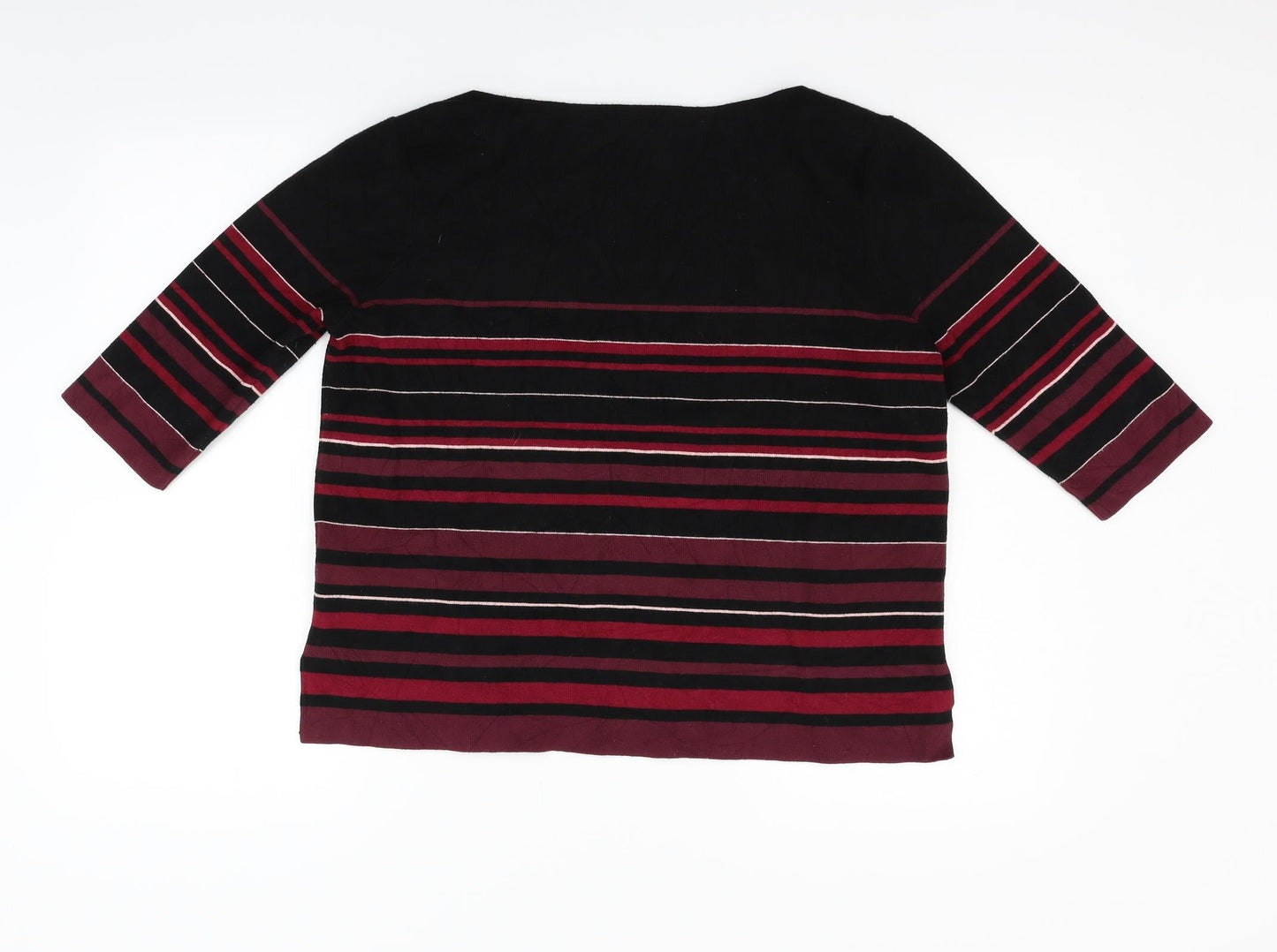 Monsoon Womens Black Striped  Pullover Jumper Size L