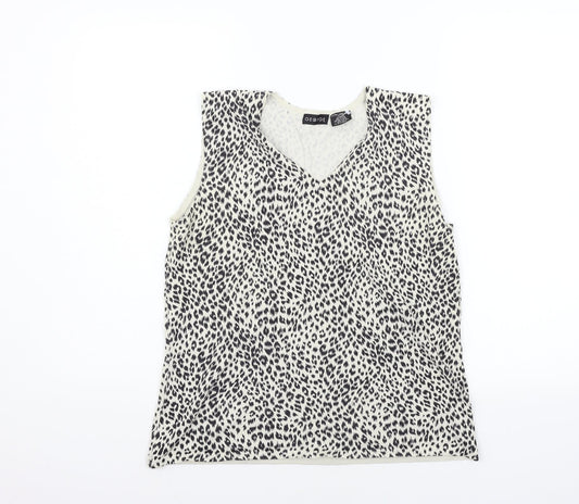 George Womens Grey Animal Print  Pullover Jumper Size XL