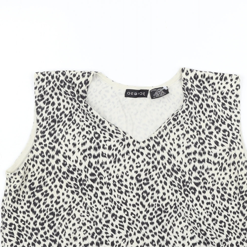 George Womens Grey Animal Print  Pullover Jumper Size XL