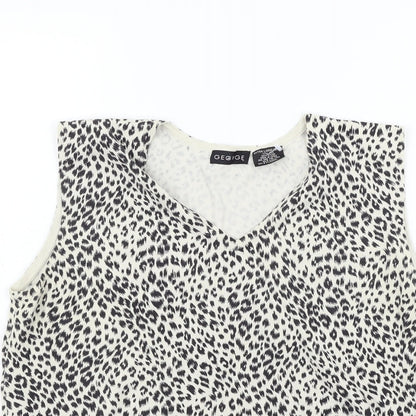 George Womens Grey Animal Print  Pullover Jumper Size XL