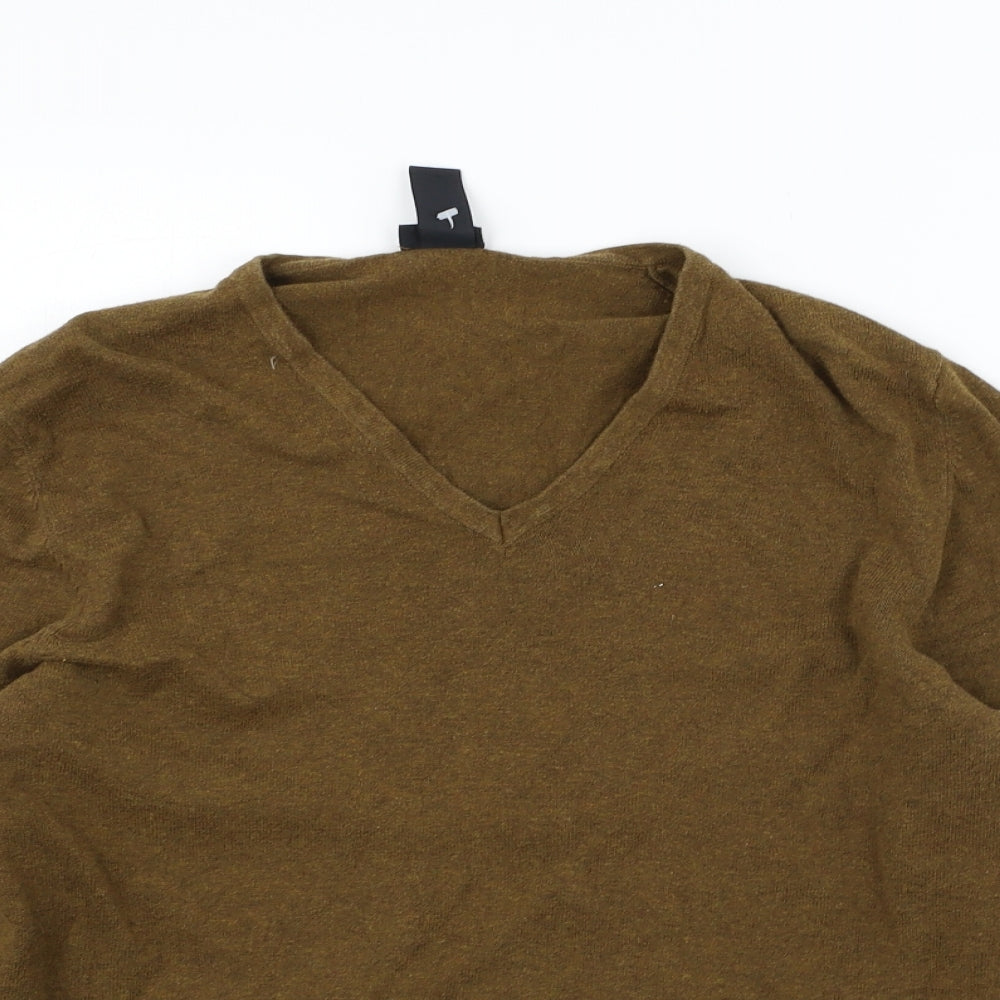 Womens UK Size M H&M Brown Henley Jumper