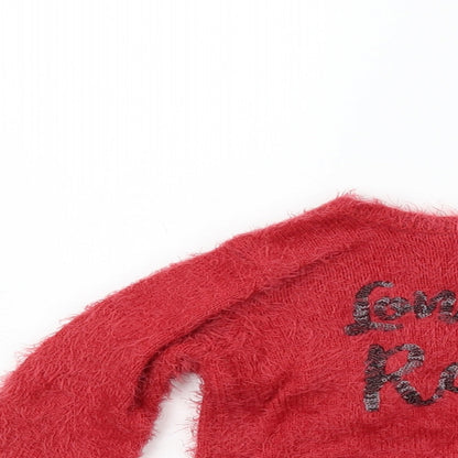 In Extenso Girls Red   Pullover Jumper Size 6 Years