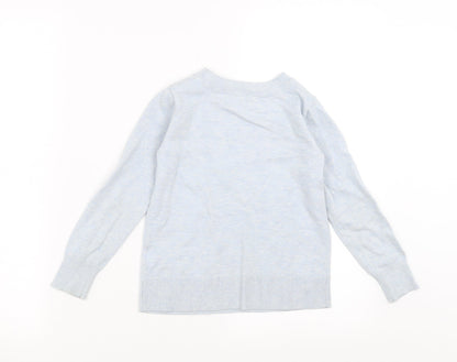 Gap Girls Blue  Knit Pullover Jumper Size 6-7 Years  - dog