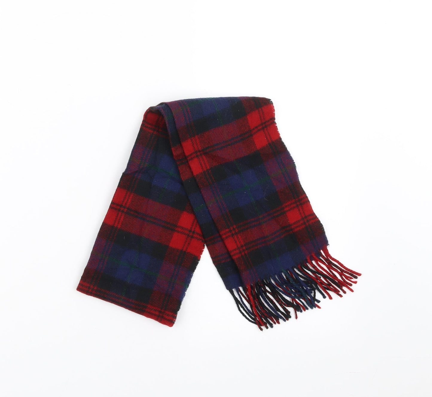 Preworn Unisex Red Plaid   Scarf