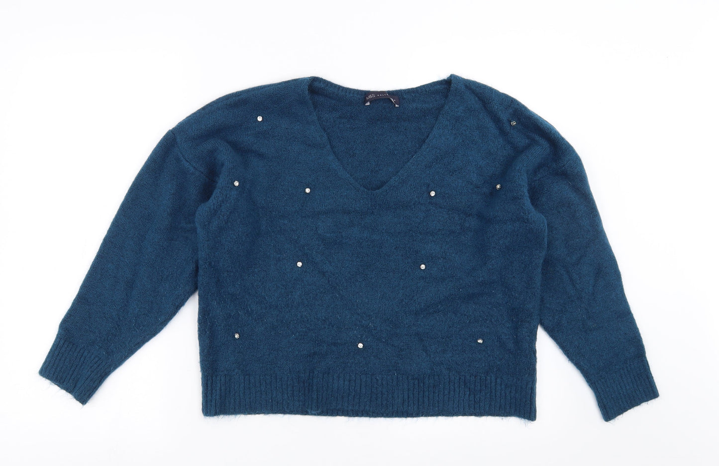 Womens UK Size 14 Marks and Spencer Blue Pullover Jumper