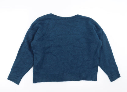 Womens UK Size 14 Marks and Spencer Blue Pullover Jumper
