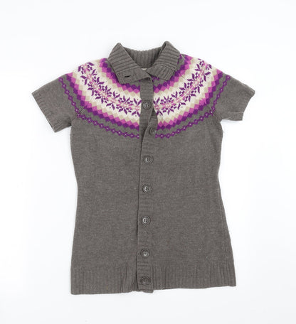Womens UK Size XS Esprit Grey Cardigan Jumper