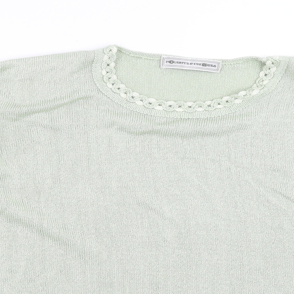 Noughts & Croxxes Womens Green  Knit Pullover Jumper Size L