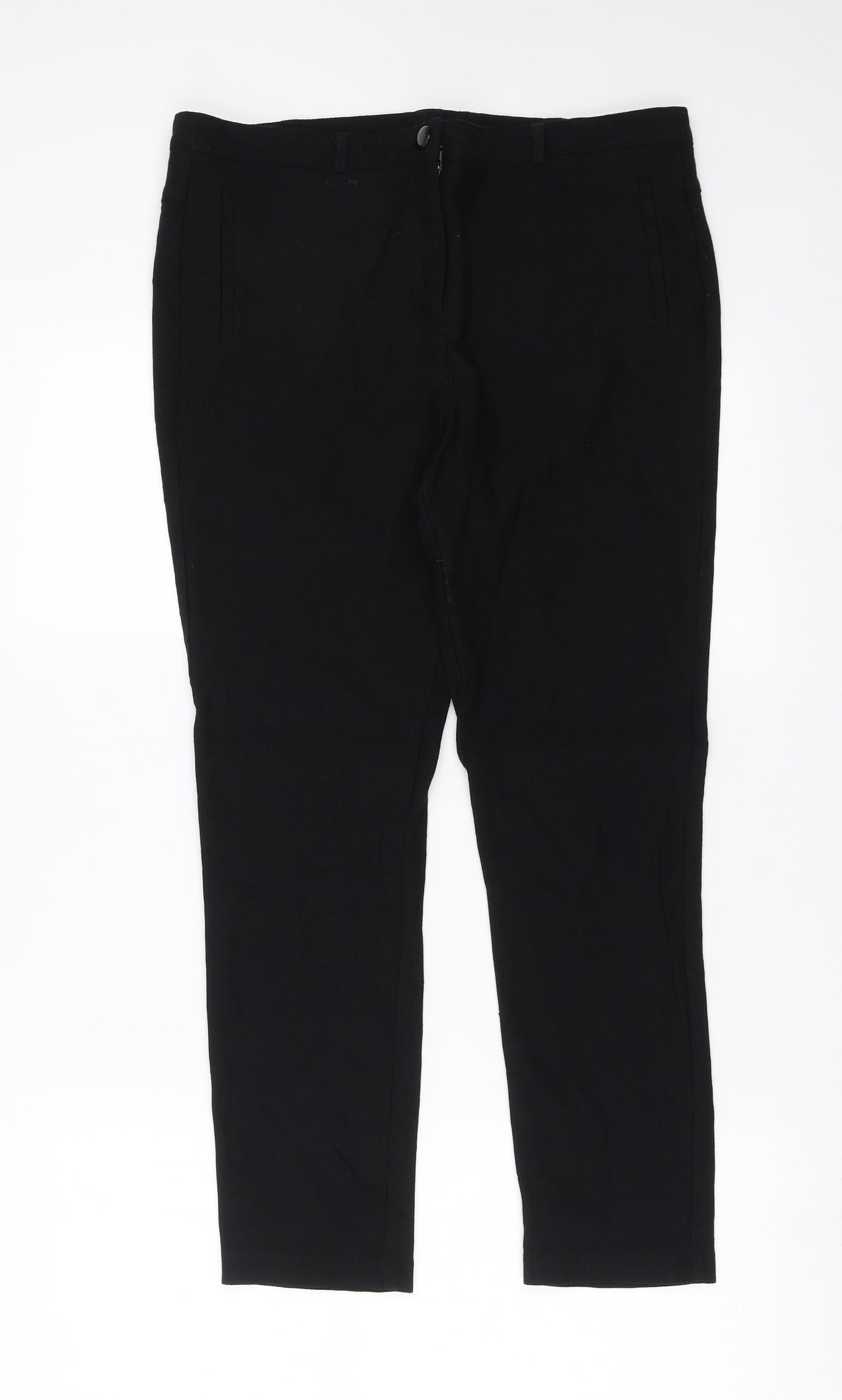 Womens UK Size 34 in Preworn Slim Fit  Black Trousers