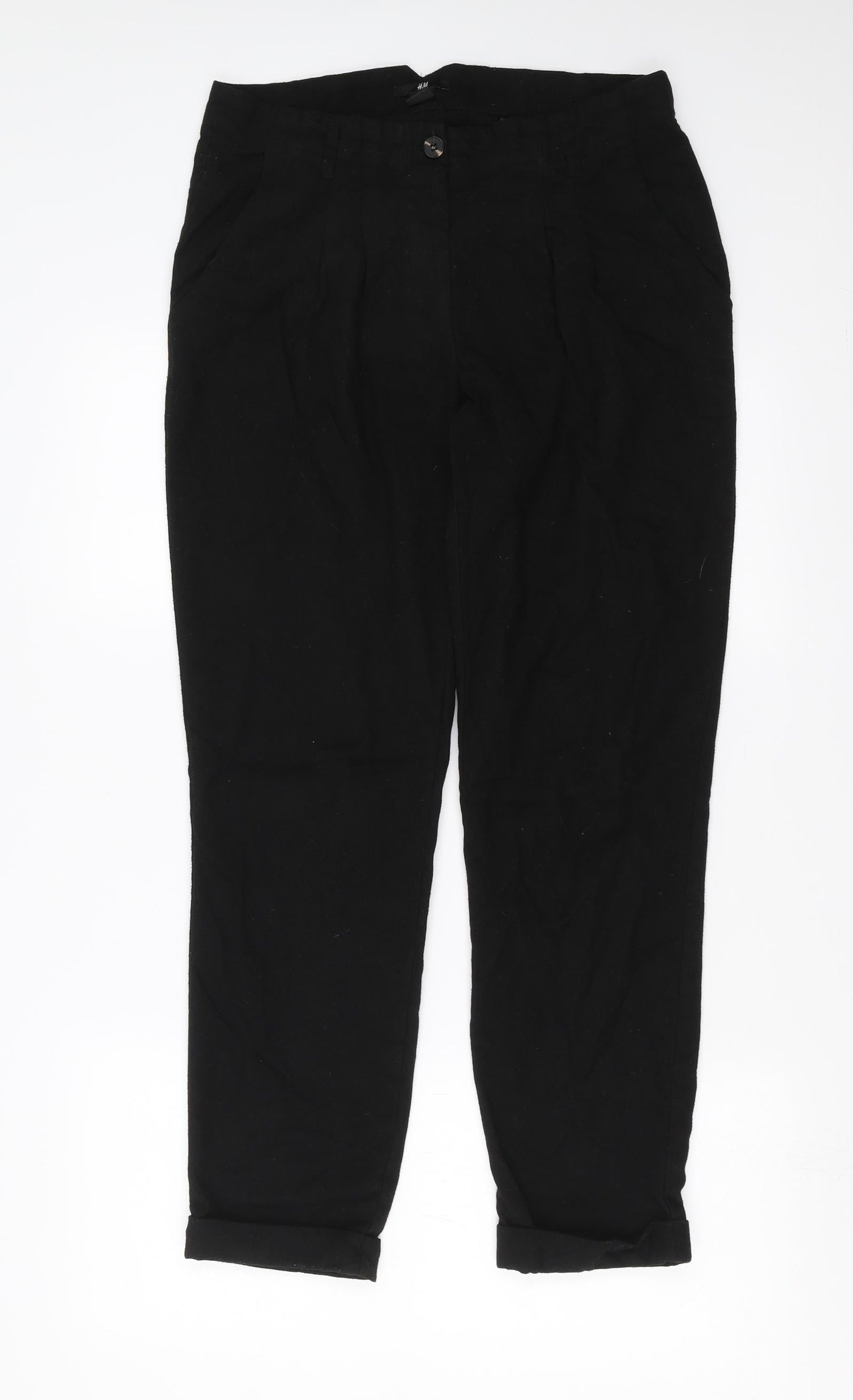 Womens UK Size 12 H&M Regular Fit  Black Trousers