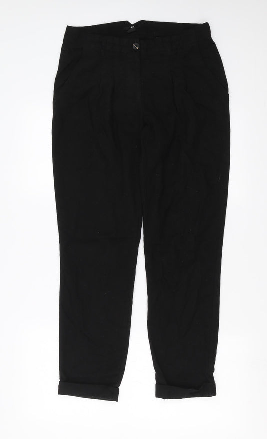 Womens UK Size 12 H&M Regular Fit  Black Trousers