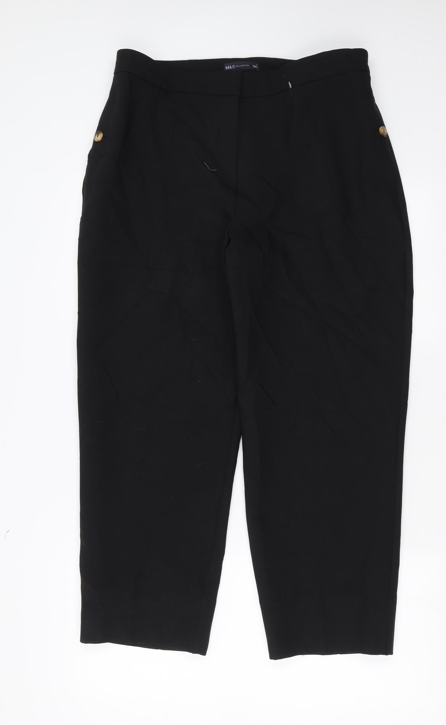 Womens UK Size 14 Marks and Spencer Regular Fit  Black Trousers