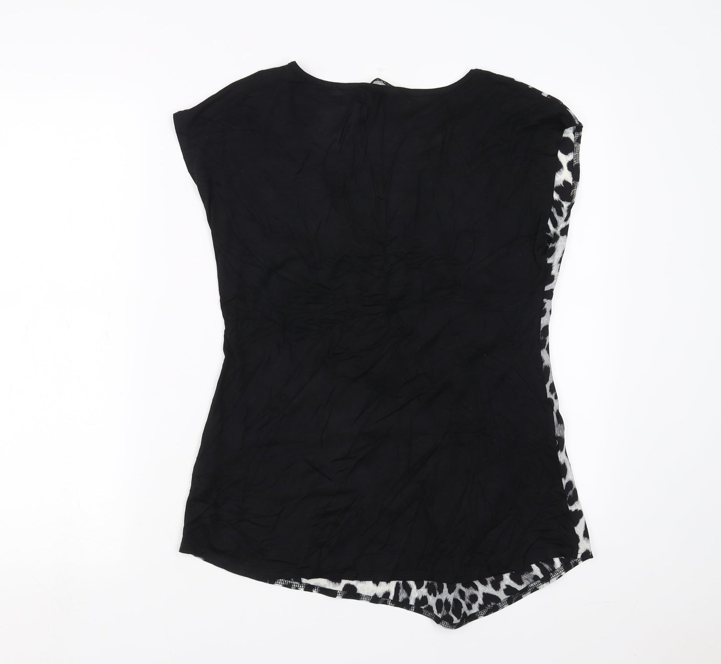Womens UK Size S Oasis Black Basic T-Shirt