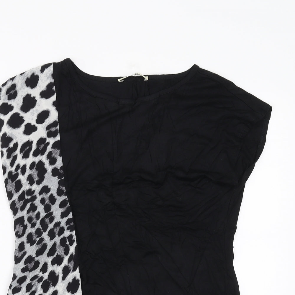 Womens UK Size S Oasis Black Basic T-Shirt
