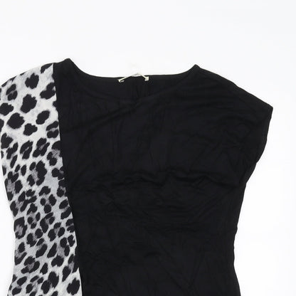 Womens UK Size S Oasis Black Basic T-Shirt