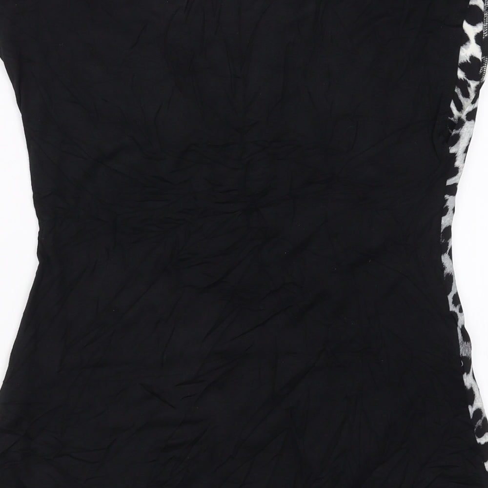 Womens UK Size S Oasis Black Basic T-Shirt