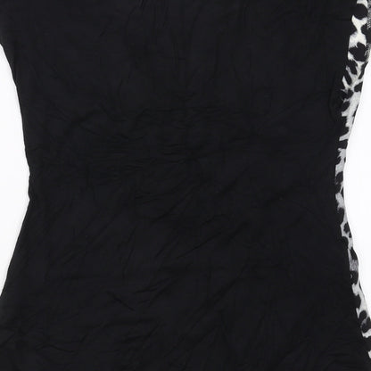Womens UK Size S Oasis Black Basic T-Shirt
