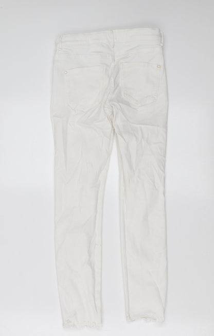 River Island Girls White  Denim Skinny Jeans Size 9 Years - Distressed