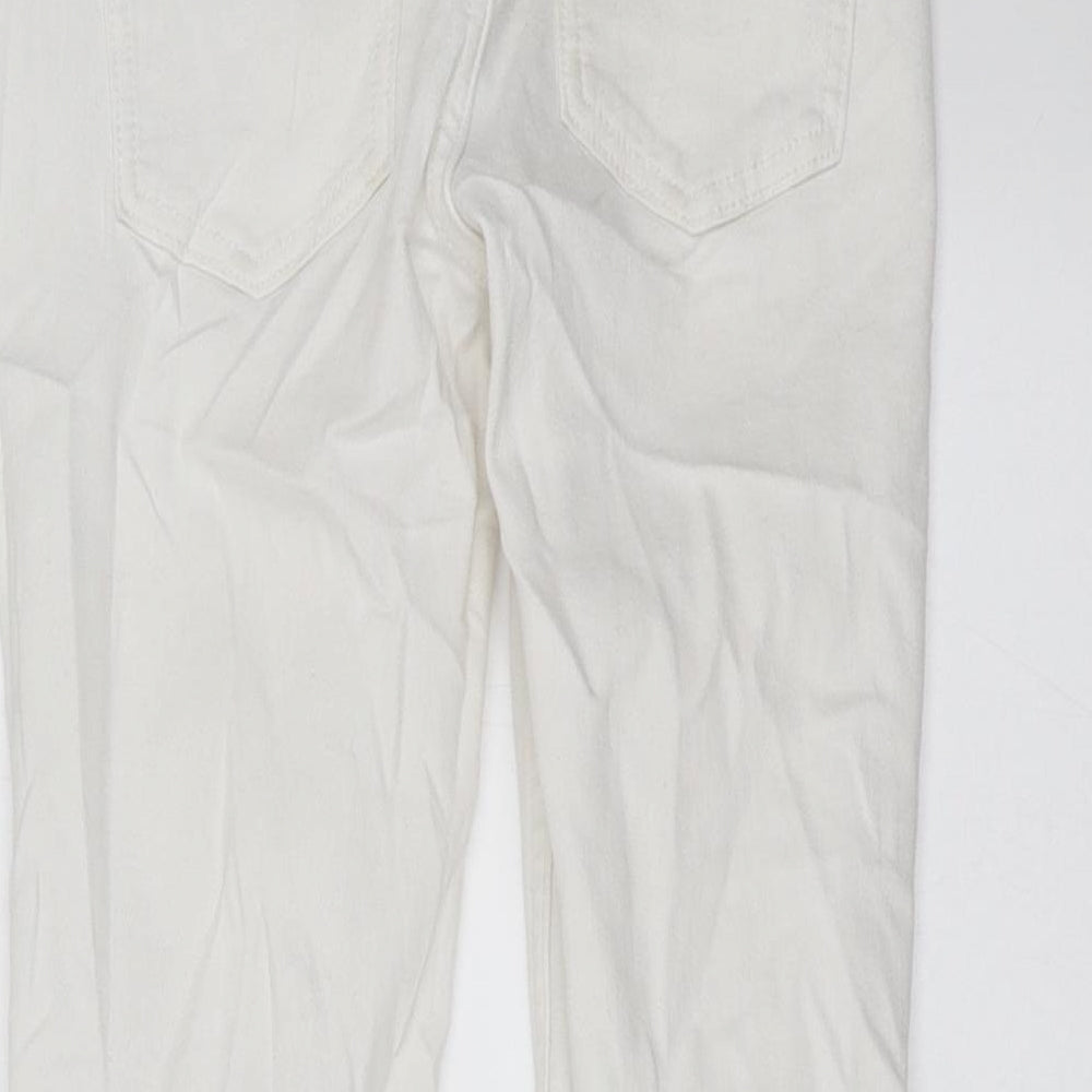 River Island Girls White  Denim Skinny Jeans Size 9 Years - Distressed