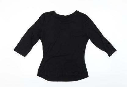 Womens UK Size L Belle Vere Black Basic T-Shirt