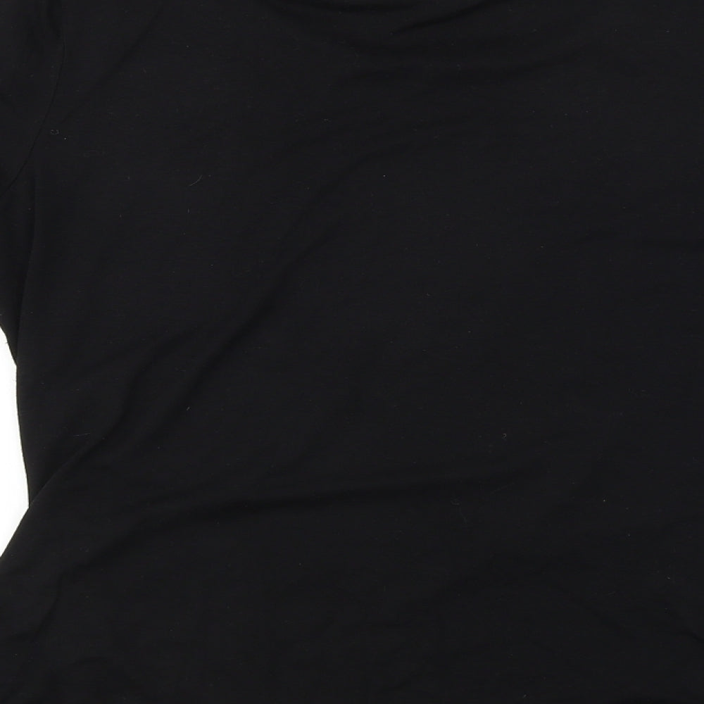 Womens UK Size L Belle Vere Black Basic T-Shirt