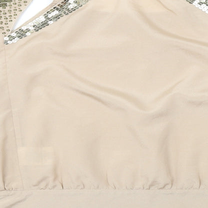 Womens UK Size L Villa Beige Basic Blouse