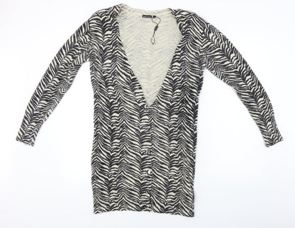 Womens UK Size L Initial Black Cardigan Jumper