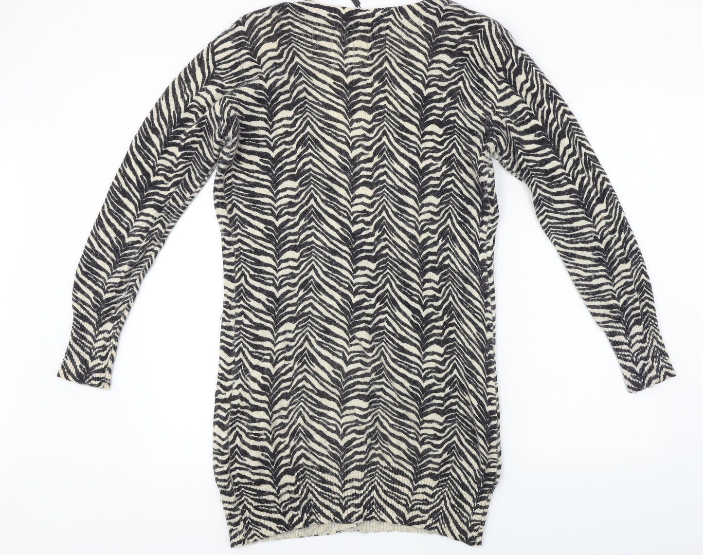 Womens UK Size L Initial Black Cardigan Jumper