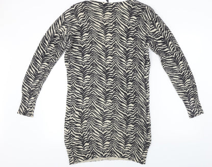 Womens UK Size L Initial Black Cardigan Jumper