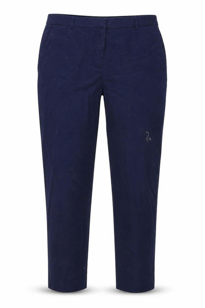 Front view of Atmosphere women’s blue trousers, size UK 12, 22-inch leg