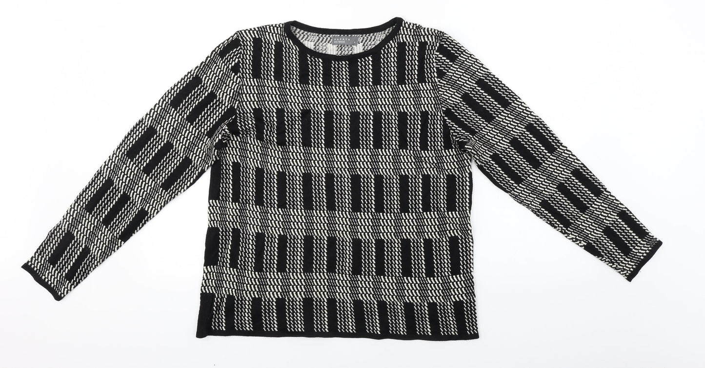 Womens UK Size 14 Papaya Black Pullover Jumper